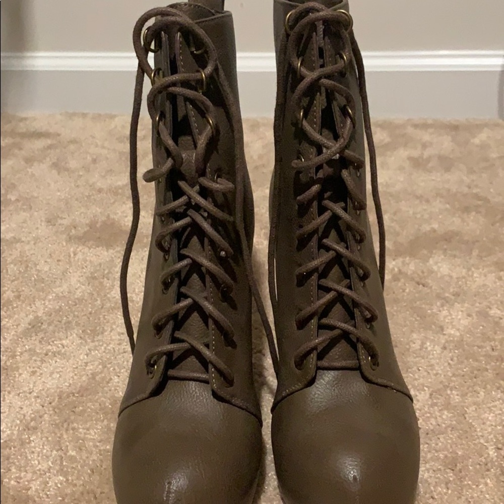 Laced Up Hidden Wedge Boots